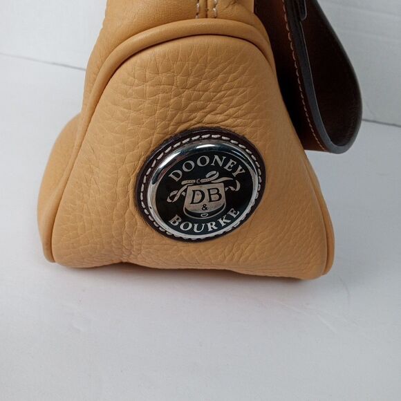 VTG Dooney & Bourke All Weather Mustard Yellow Leather Pebble Shoulder Bag Y2K - Picture 10 of 16